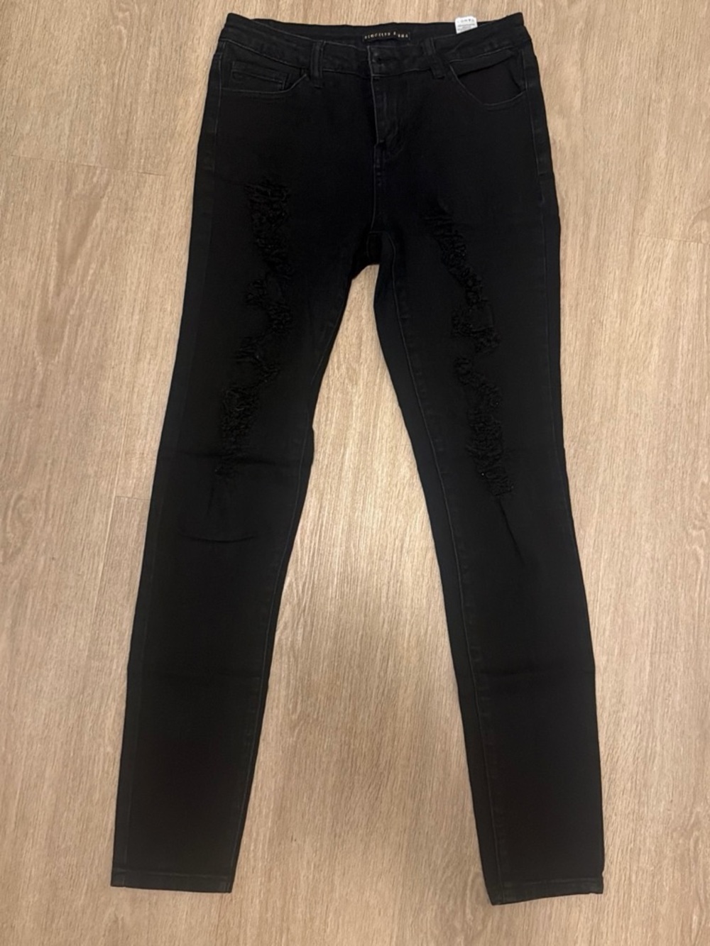 Black Distressed Skinny Jeans for Women - Sleek Stretch Fit